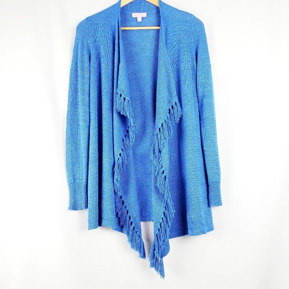 Lilly Pulitzer Sweaters - Lilly Pulitzer Lucita Fringe Blue Cardigan